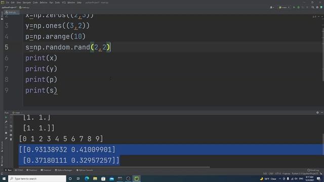 39- array construction functions like zeros, , ones, arrange, random, rand, full and linspace смотреть онлайн