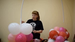 Разнокалиберная гирлянда из воздушных шаров , своими руками.