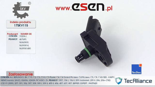 MAP Sensor Citroen C3, Citroen C4, Citroen C5 Peugeot 1007 Peugeot 206 Peugeot 307 OE 1920AJ, 46768 смотреть онлайн