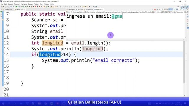 Clase String Ejemplo como validar un email usando indexOf length en JAVA PARTE 1/2 смотреть онлайн