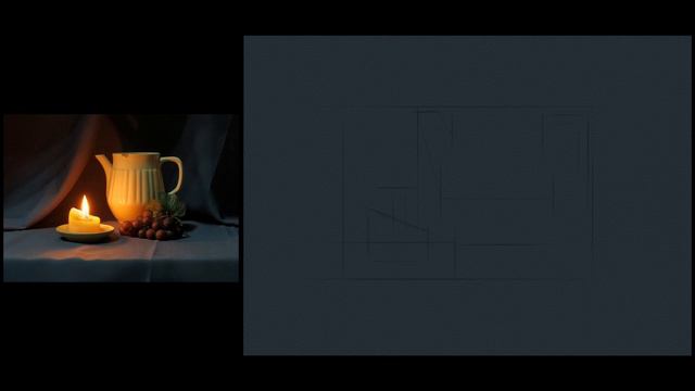 Живопис. Натюрморт зі свічкою. Побудова. смотреть онлайн