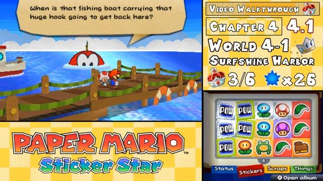 Paper Mario: Sticker Star Walkthrough 4.1 - Surfshine Harbor смотреть онлайн