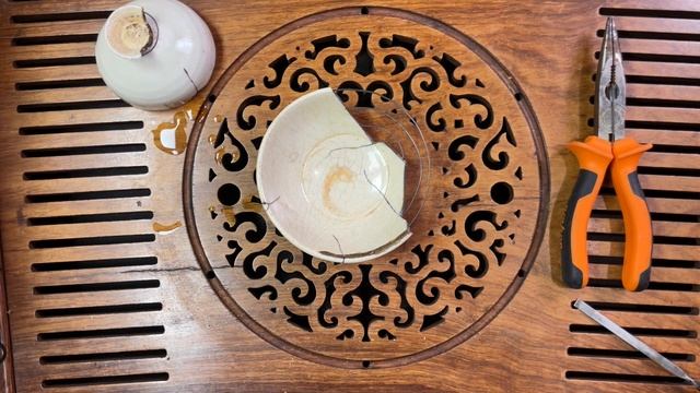 Кинцуги своими руками. Этап 2 - склейка / каркас / наращивание. Чаши из печь династии Сун. смотреть онлайн