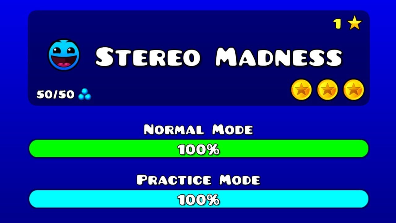 Прохождение Geometry Dash уровень Stereo Madness
