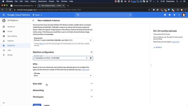 Курс FastAi: Урок 0. Создаем ноутбук на Google Cloud AI Platform.