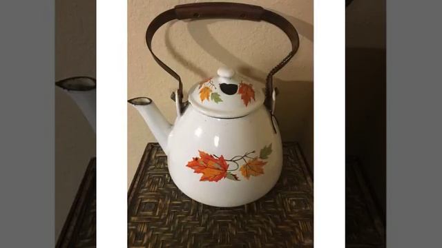 Rare Descoware enamaled cast iron kettle teapot, Made in смотреть онлайн