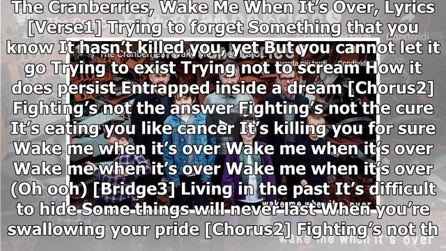 The Cranberries, Wake Me When It’s Over: il nuovo singolo dall'ultimo album "In the end" смотреть онлайн