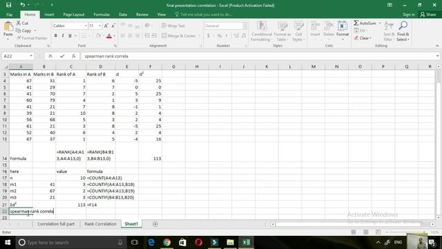 Rank correlation(repeated case) , probable Error,popn correlation coefficient using MS Excel смотреть онлайн