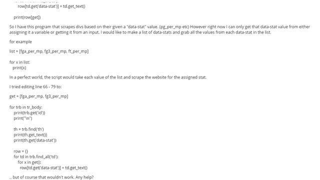 How do I scrape different data-stats that live under the same div using BeautifulSoup... (1 answer) смотреть онлайн