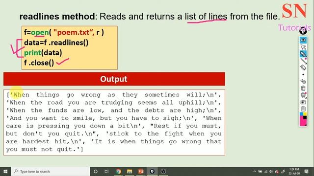LECTURE 23: read( ), readline( ) and readlines( ) functions in Python смотреть онлайн