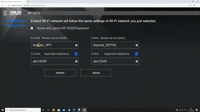 Configurar El Repetidor Asus RP AC51 Utilizando Una Computadora