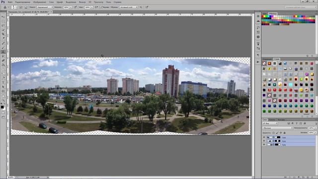 Как создать панорамное фото в фотошопе | Photoshop смотреть онлайн