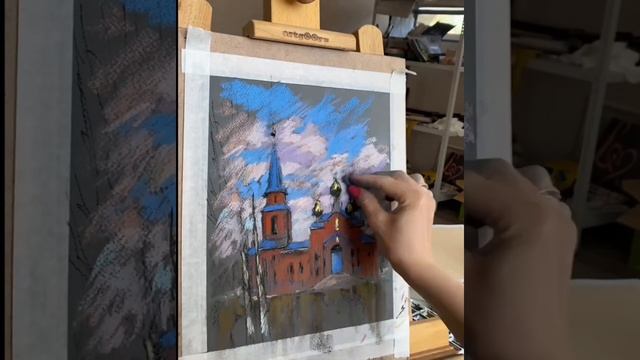 Рисую храм сухой пастелью смотреть онлайн