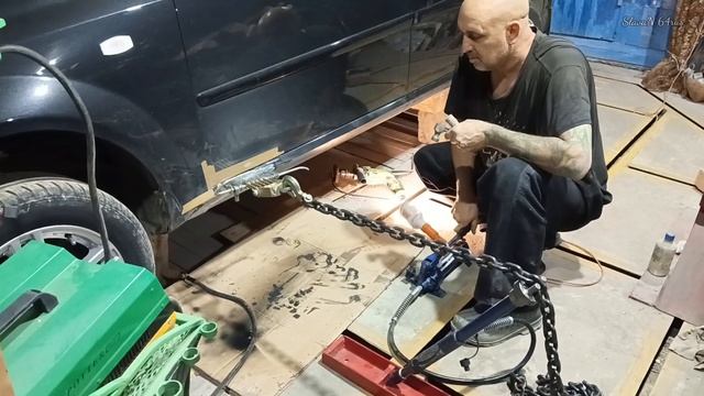 Chevrolet Lacetti.Рихтовка порога. смотреть онлайн