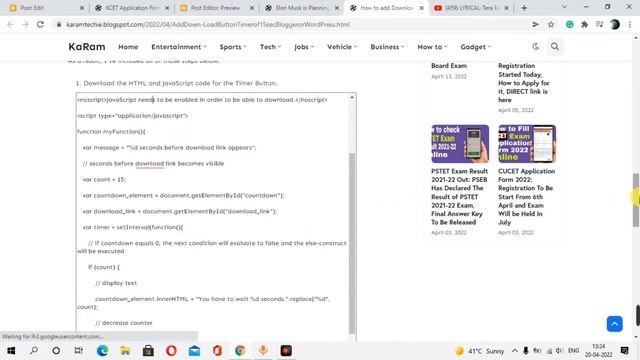 How to add download button with timer of 15 sec in blogger or wordpress| Adding download button htm смотреть онлайн