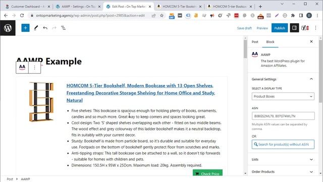 Automatically Add Amazon Affiliate Products To Your Blogs Using AAWP (AAWP Review For WordPress)
