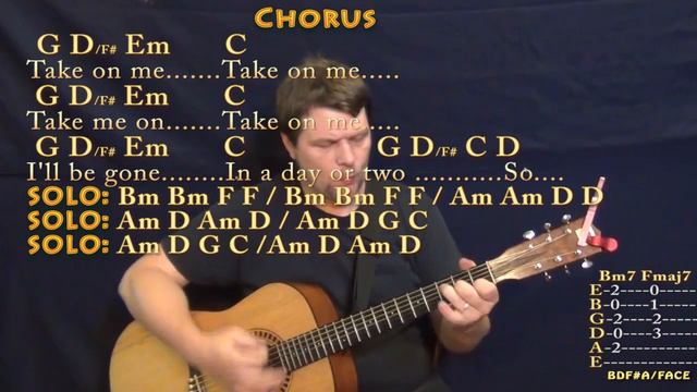 Take on Me (a-ha) Strum Guitar Cover Lesson in G with Chords/Lyrics смотреть онлайн