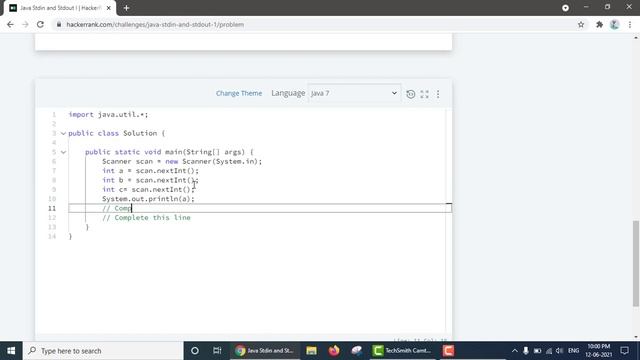 Java Stdin and Stdout Problem 2 || Java for Beginners || HackerRank смотреть онлайн