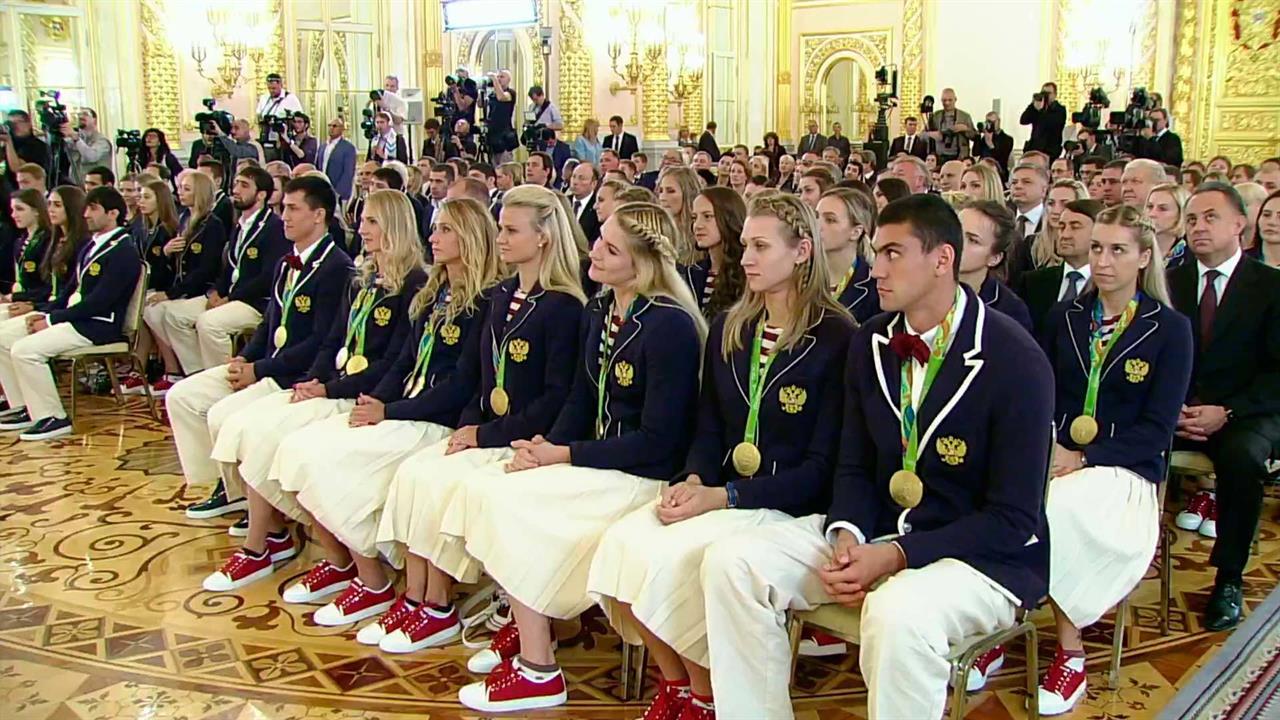 В Кремле чествовали победителей и призеров Олимпийских игр