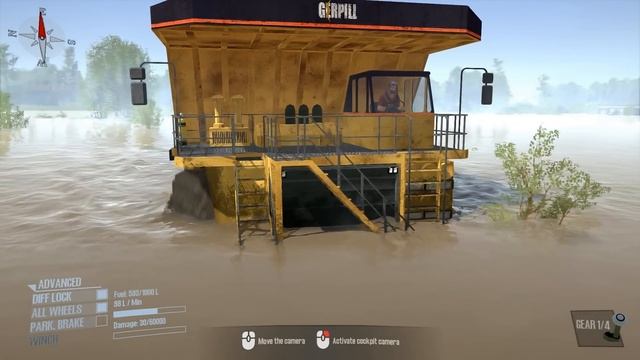 Spintires: MudRunner - Giant Mining Dump Truck Driving Through Flood In City смотреть онлайн