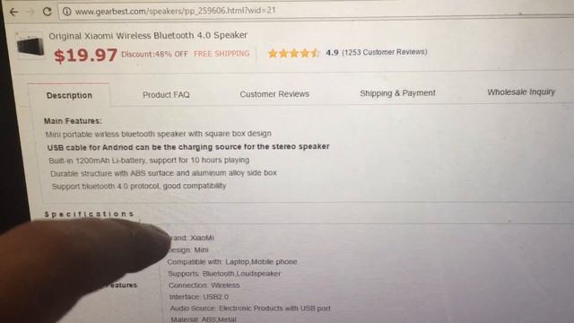 Колонка Xiaomi Wireless Bluetooth 4.0 Speaker из Китая смотреть онлайн