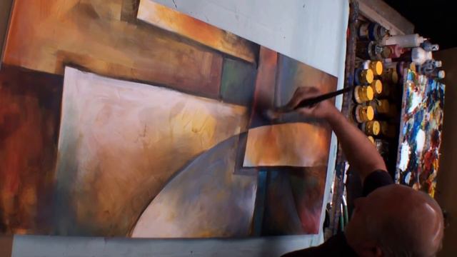 'Folding Space'Abstract Art Modern Contemporary Painting Mix Lang How To DEMO