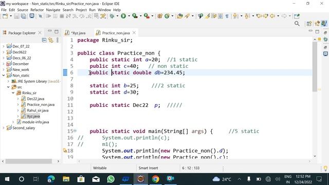 Static, non static(Constructor)and Control flow By Rahul Sir (23/12/2022)Part____3 смотреть онлайн
