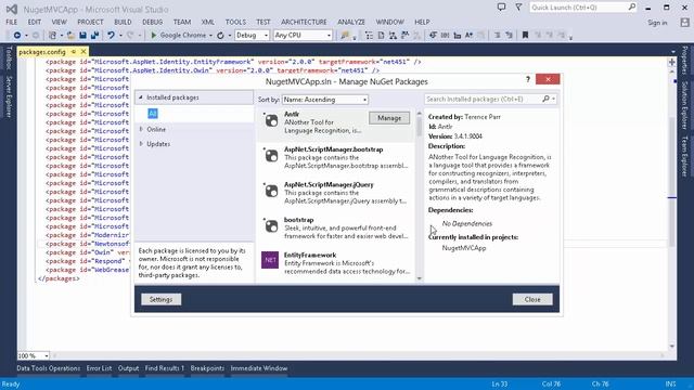 Nuget Package Manager : Install & Uninstall смотреть онлайн