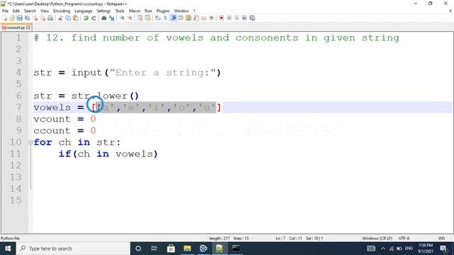 python program to count vowels &consonants| Python Interview questions| python for beginners |pytho смотреть онлайн
