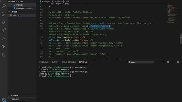 RESTful API in Golang using Echo - BSON and ObjectId смотреть онлайн