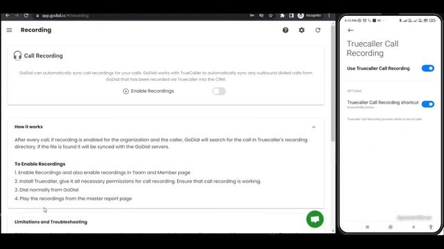 GoDial - How to enable Call Recording - Mobile CRM Tele Calling Call Center Software смотреть онлайн
