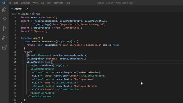 Customizing React TreeGrid Columns Using Templates смотреть онлайн
