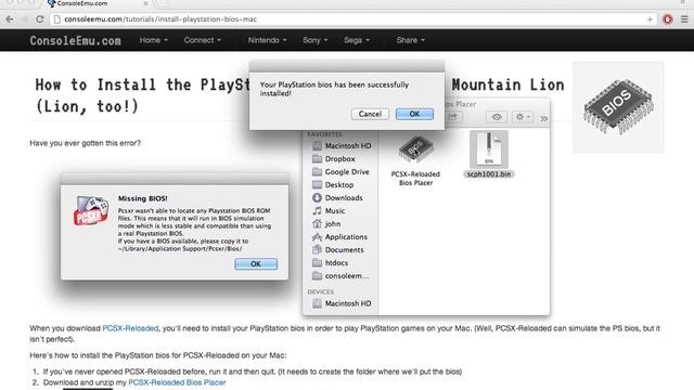 Install PlayStation Bios for PCSX-Reloaded on Mac OS X Mountain Lion (and Lion!) смотреть онлайн