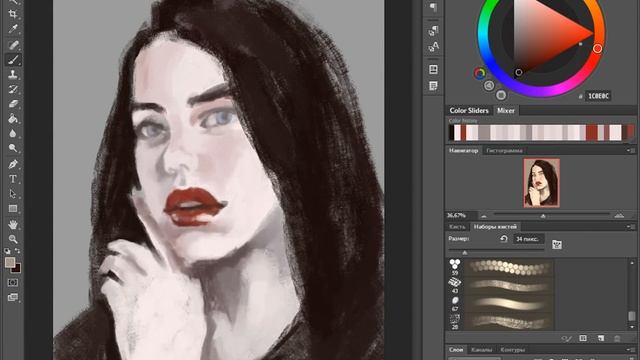 drawing girl speedpaint photoshop смотреть онлайн