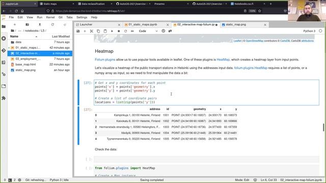 AutoGIS 2021 Lesson 5.2 - Interactive maps смотреть онлайн