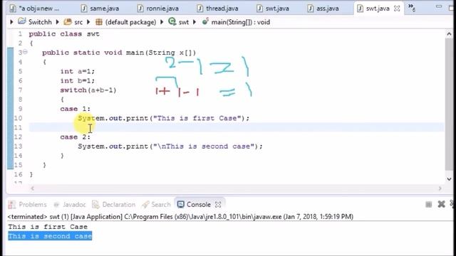 Switch Statement In Java смотреть онлайн