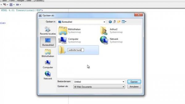 HTML leren tutorial 1 website bouwen (dutch)
