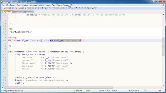 PHP Tutorials: Register & Login (Part 11): Register Users (Part 2) смотреть онлайн