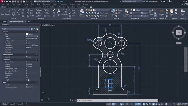 Properties palette - AutoCAD 2024 Tutorials смотреть онлайн