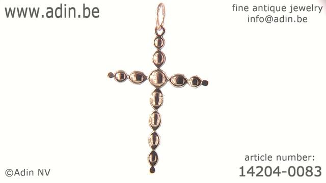 Antique Rose Cut Diamond Cross Gold Backed Silver And Foil Set. (Adin Reference: 14204-0083)