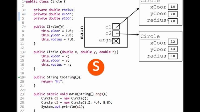 Practice writing a Java Class from a main method and a memory diagram смотреть онлайн