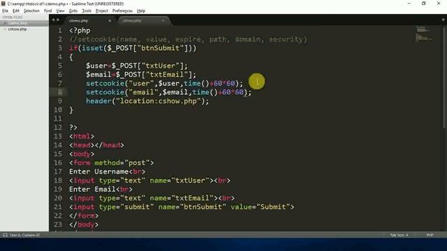 Persistent cookie in php in hindi,$_cookie variable, setcookie() function смотреть онлайн