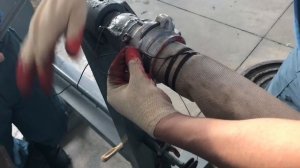 Намотка полугайки на пожарный рукав