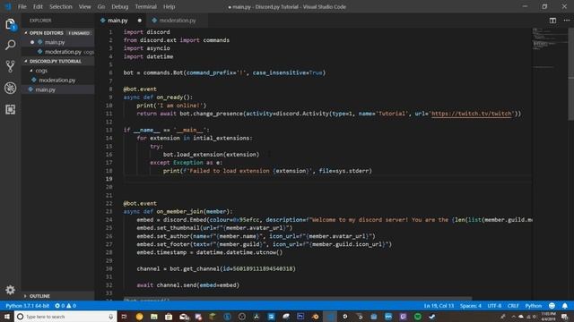 Making a discord bot using Discord.py | Part 4: Cogs смотреть онлайн