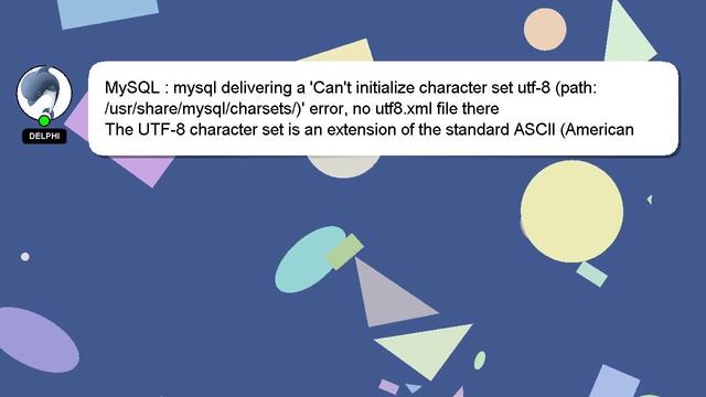 MySQL : mysql delivering a 'Can't initialize character set utf-8 (path: /usr/share/mysql/charsets/) смотреть онлайн