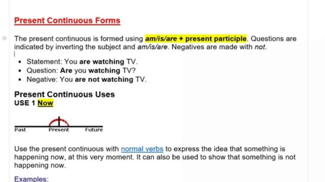Grammar-Present Continuous Review Part 1 смотреть онлайн