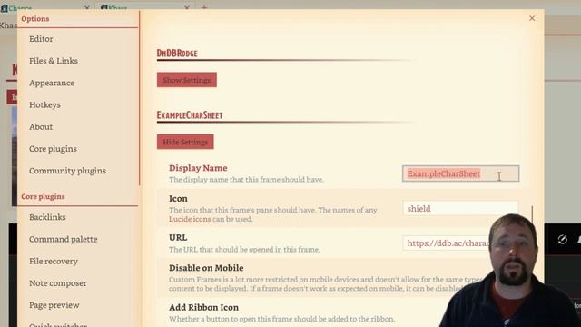 Obsidian - DnDBeyond Character Sheets With Custom Frames