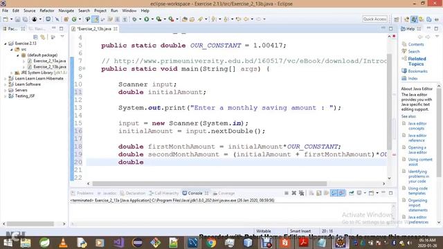 Introduction To Java Programming Exercise 2 13c смотреть онлайн