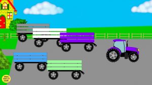 Развивающий мультик для малышей. Тракторы и прицепы