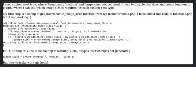 Wordpress: How to disable generation of default image sizes for some custom post types? смотреть онлайн